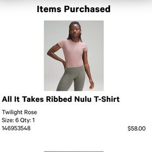 Two All It Takes Ribbed Nulu T-Shirts - Twilight Rose and Nomad